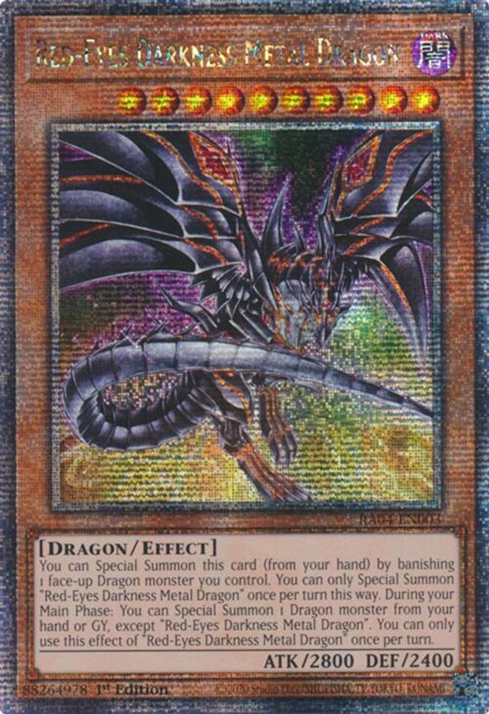 Red-Eyes Darkness Metal Dragon (Alternate Art) (Quarter Century Secret Rare) (RA04-EN003) - Quarter Century Secret Rare