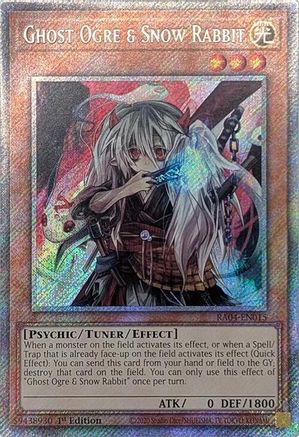 Ghost Ogre & Snow Rabbit (Platinum Secret Rare) (RA04-EN015) - Quarter Century Stampede 1st Edition