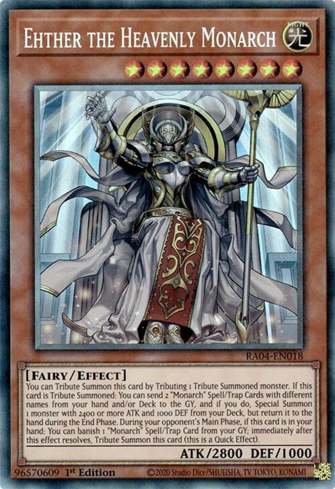 Ehther the Heavenly Monarch (PCR) (RA04-EN018) - Prismatic Collector's Rare