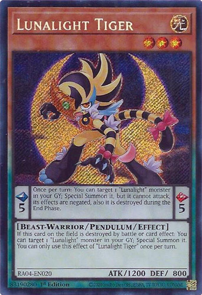 Lunalight Tiger (Secret Rare) (RA04-EN020) - Secret Rare