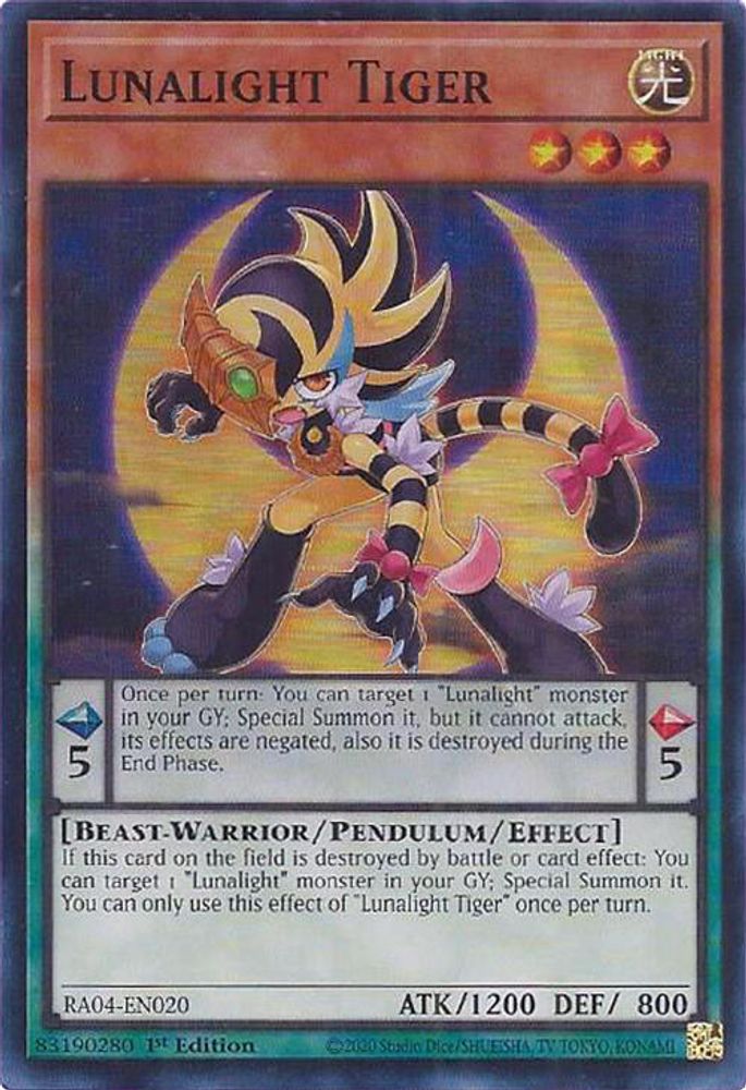 Lunalight Tiger (RA04-EN020) - Super Rare