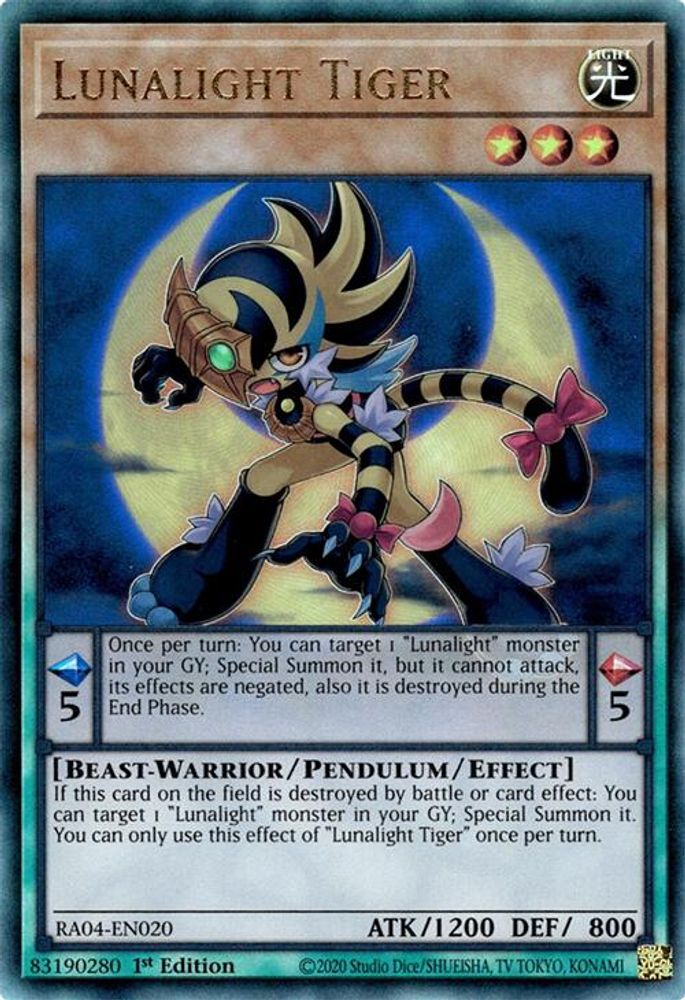 Lunalight Tiger (PUR) (RA04-EN020) - Prismatic Ultimate Rare