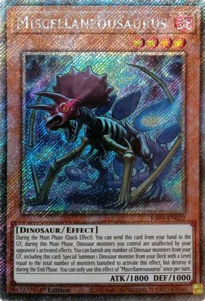 Miscellaneousaurus (Platinum Secret Rare) (RA04-EN022) - Quarter Century Stampede 1st Edition
