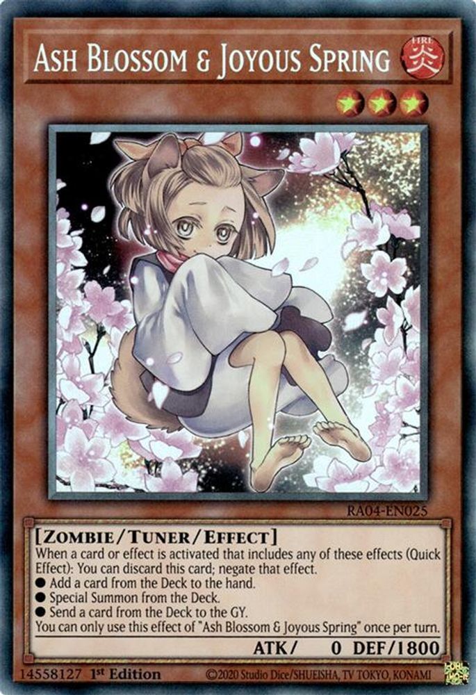 Ash Blossom & Joyous Spring (Alternate Art) (PCR) (RA04-EN025) - Prismatic Collector's Rare