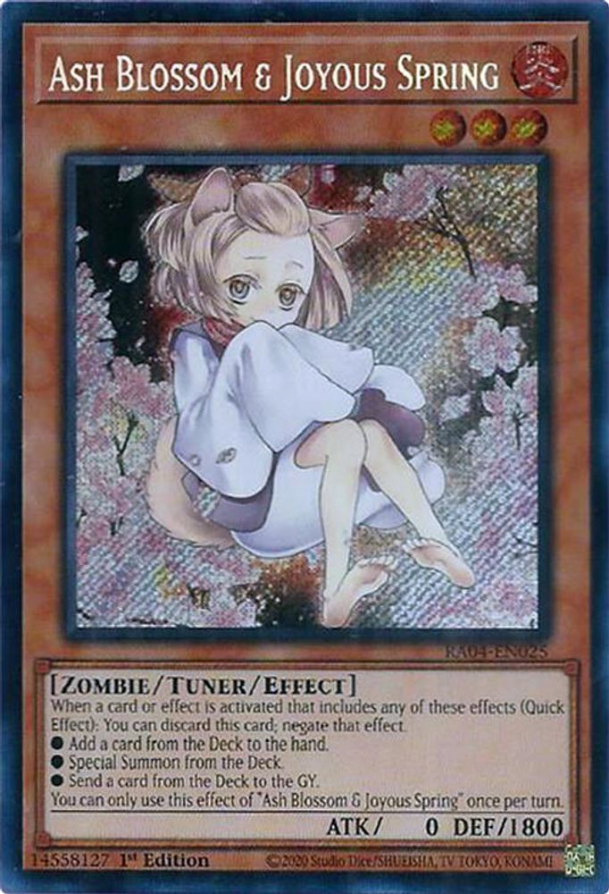 Ash Blossom & Joyous Spring (Alternate Art) (Secret Rare) (RA04-EN025) - Secret Rare