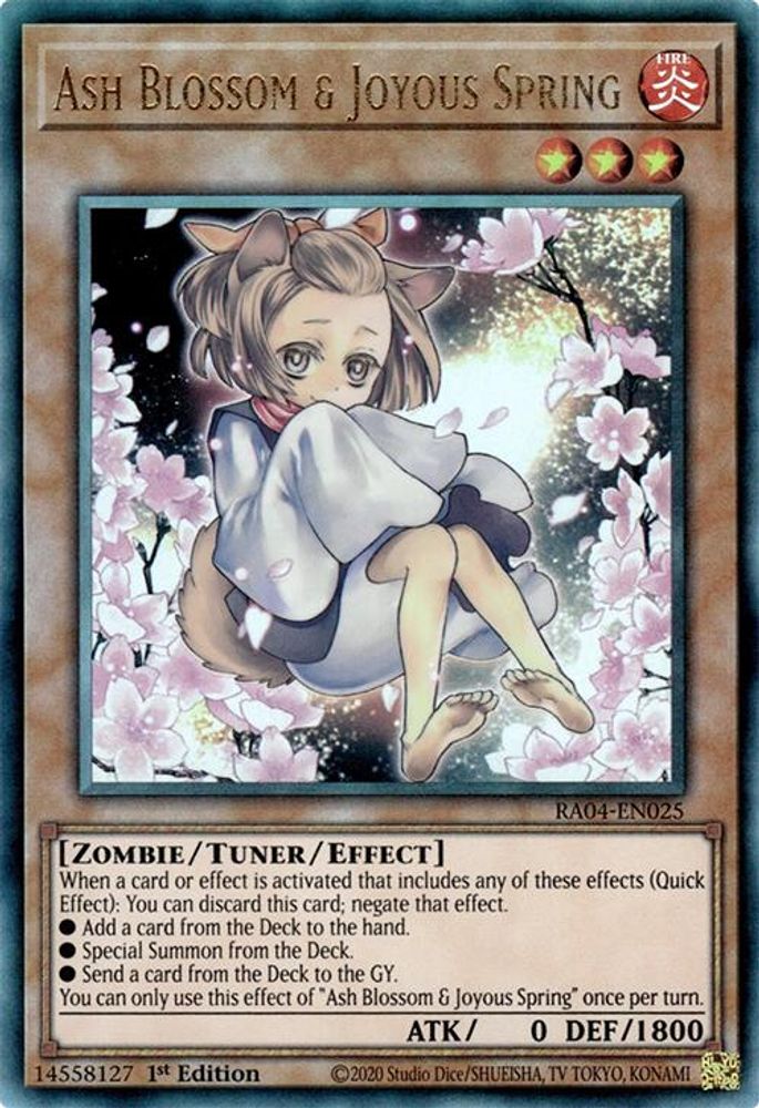 Ash Blossom & Joyous Spring (Alternate Art) (PUR) (RA04-EN025) - Prismatic Ultimate Rare