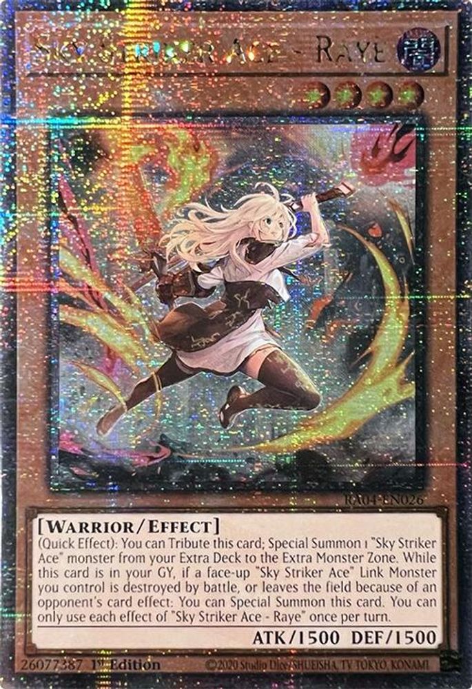 Sky Striker Ace - Raye (New Art) (Quarter Century Secret Rare) (RA04-EN026) - Quarter Century Secret Rare