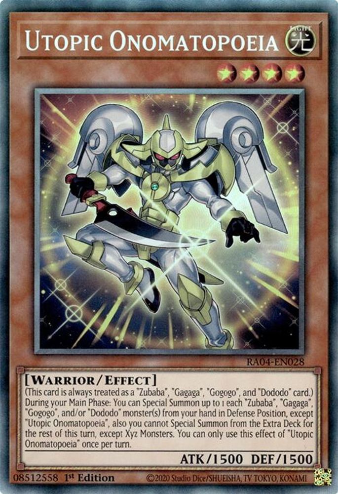 Utopic Onomatopoeia (PCR) (RA04-EN028) - Prismatic Collector's Rare