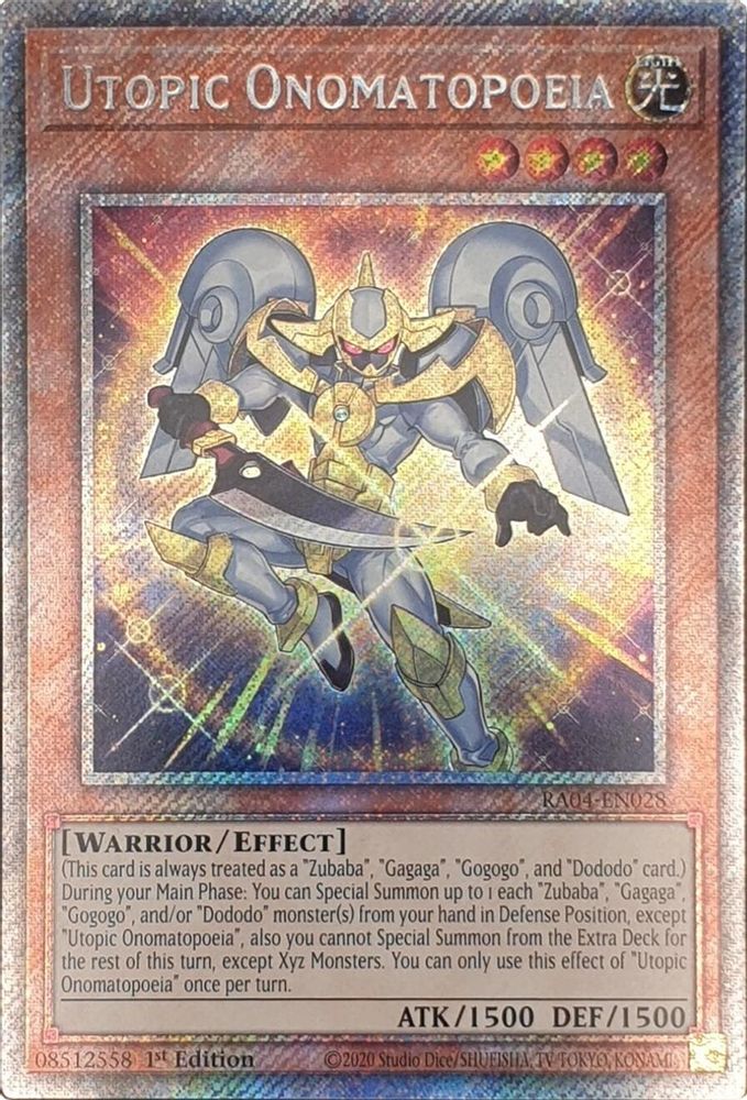 Utopic Onomatopoeia (Platinum Secret Rare) (RA04-EN028) - Platinum Secret Rare