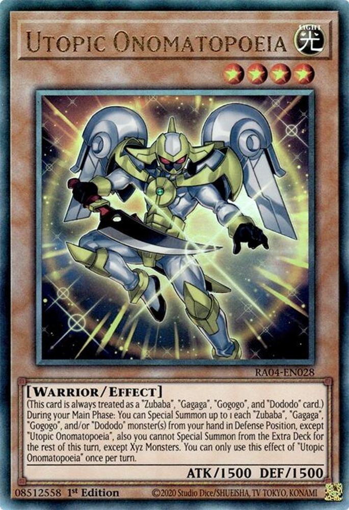 Utopic Onomatopoeia (PUR) (RA04-EN028) - Prismatic Ultimate Rare
