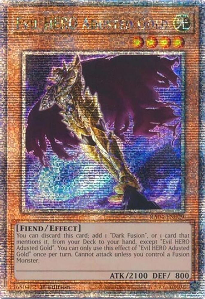 Evil HERO Adusted Gold (Quarter Century Secret Rare) (RA04-EN029) - Quarter Century Secret Rare