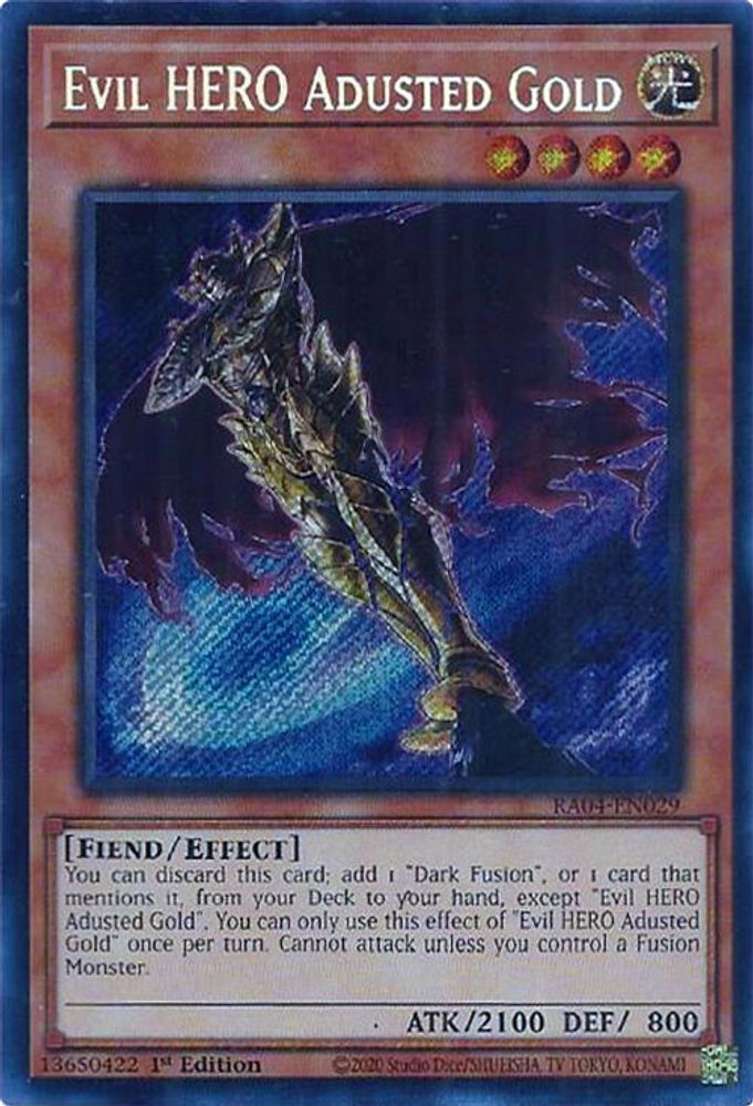 Evil HERO Adusted Gold (Secret Rare) (RA04-EN029) - Secret Rare