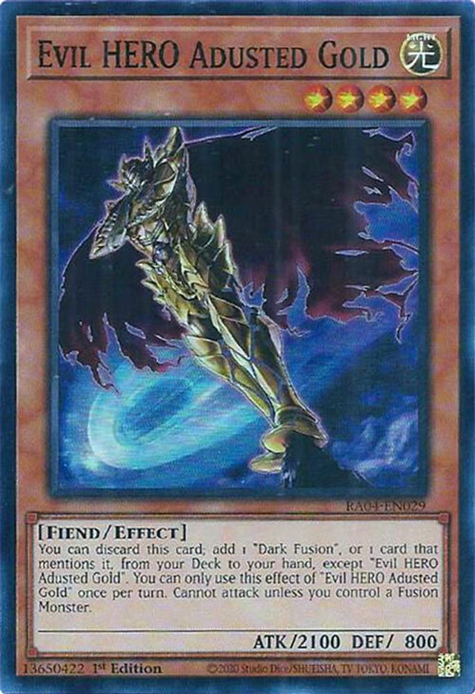 Evil HERO Adusted Gold (RA04-EN029) - Super Rare