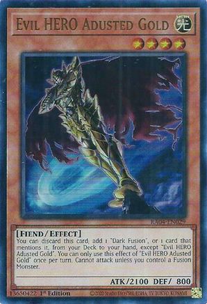 Evil HERO Adusted Gold (UR) (RA04-EN029) - Quarter Century Stampede 1st Edition
