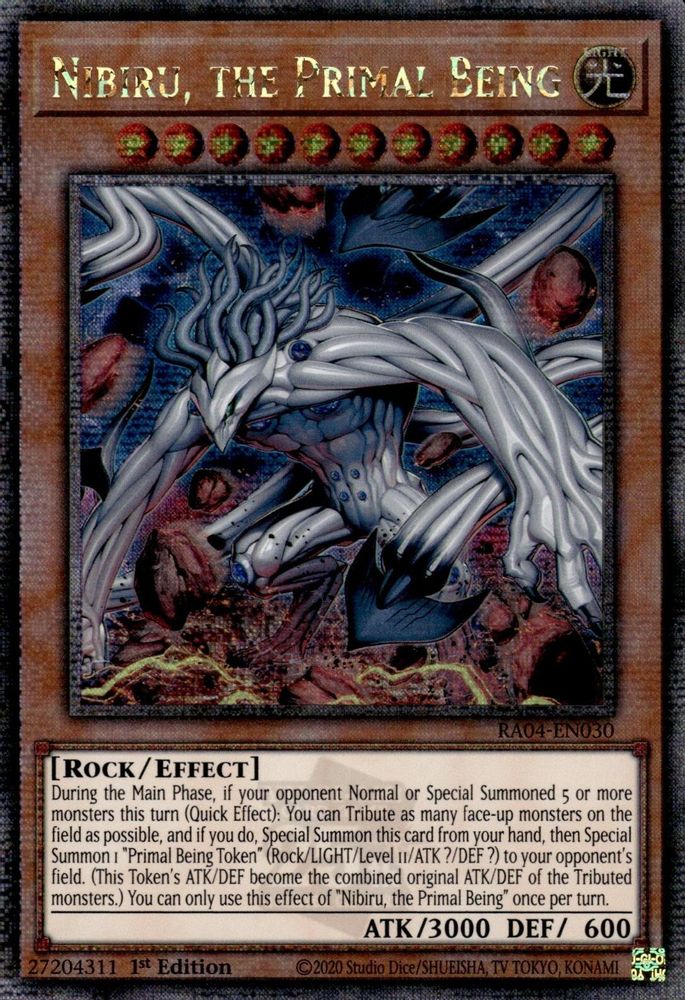 Nibiru, the Primal Being (New Art) (Quarter Century Secret Rare) (RA04-EN030) - Quarter Century Secret Rare