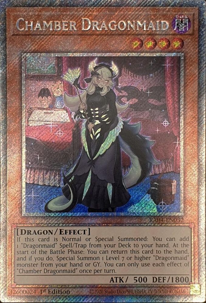 Chamber Dragonmaid (Platinum Secret Rare) (RA04-EN032) - Platinum Secret Rare