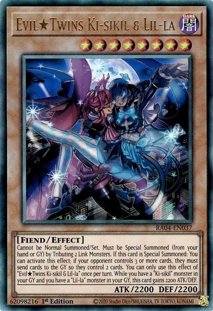 Evil Twins Ki-sikil & Lil-la (PUR) (RA04-EN037) - Prismatic Ultimate Rare