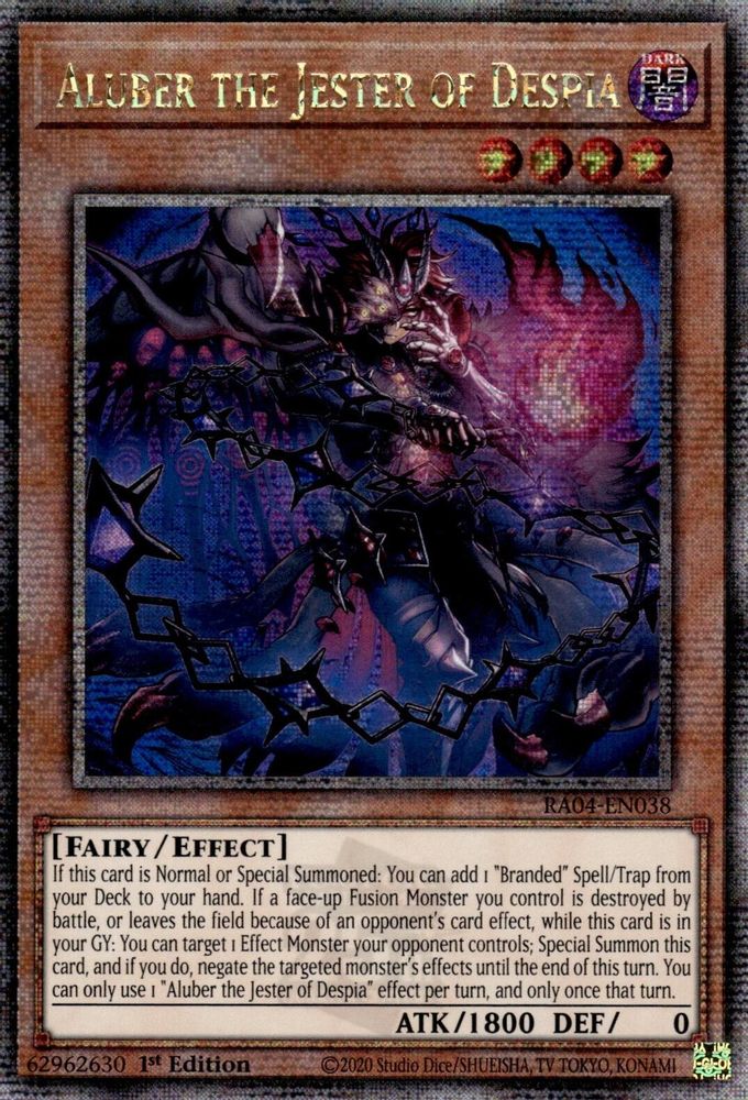 Aluber the Jester of Despia (New Art) (Quarter Century Secret Rare) (RA04-EN038) - Quarter Century Secret Rare