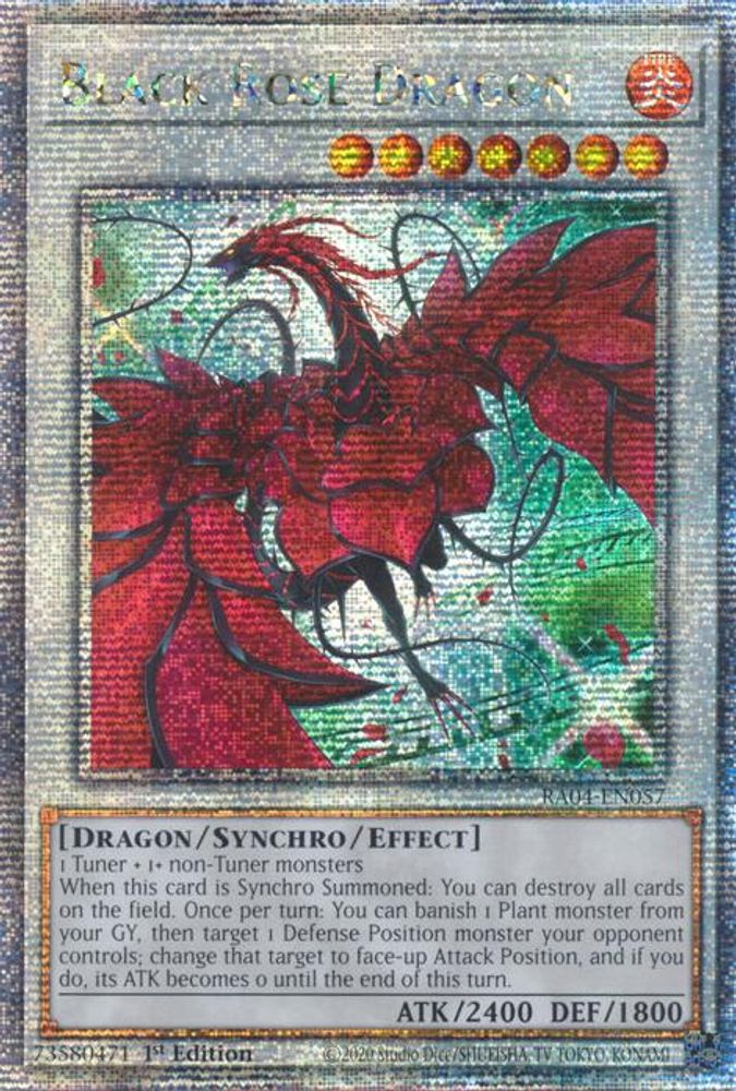 Black Rose Dragon (Alternate Art) (Quarter Century Secret Rare) (RA04-EN057) - Quarter Century Secret Rare