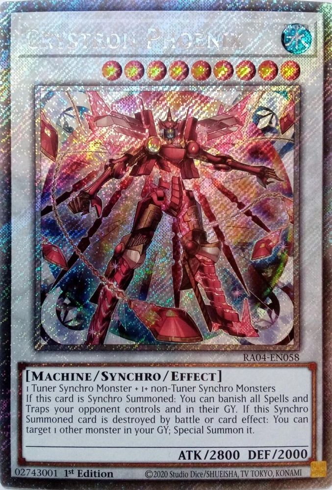 Crystron Phoenix (Platinum Secret Rare) (RA04-EN058) - Platinum Secret Rare