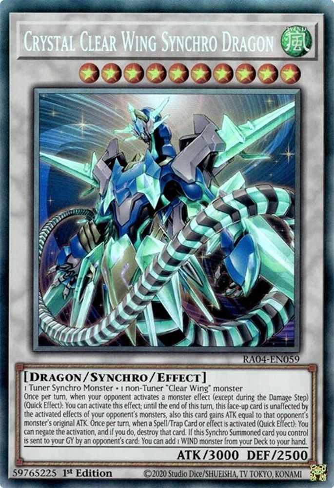 Crystal Clear Wing Synchro Dragon (PCR) (RA04-EN059) - Prismatic Collector's Rare
