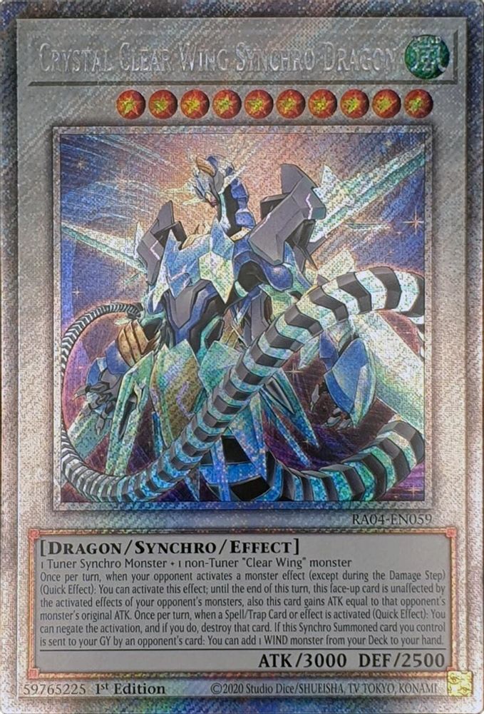 Crystal Clear Wing Synchro Dragon (Platinum Secret Rare) (RA04-EN059) - Platinum Secret Rare
