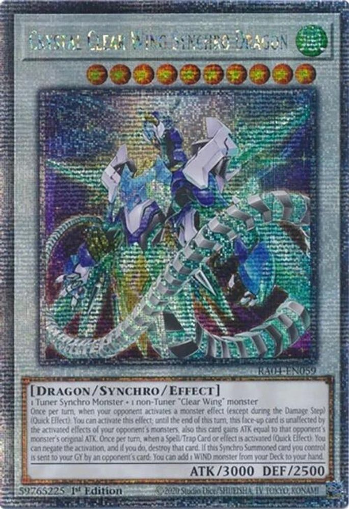 Crystal Clear Wing Synchro Dragon (Quarter Century Secret Rare) (RA04-EN059) - Quarter Century Secret Rare