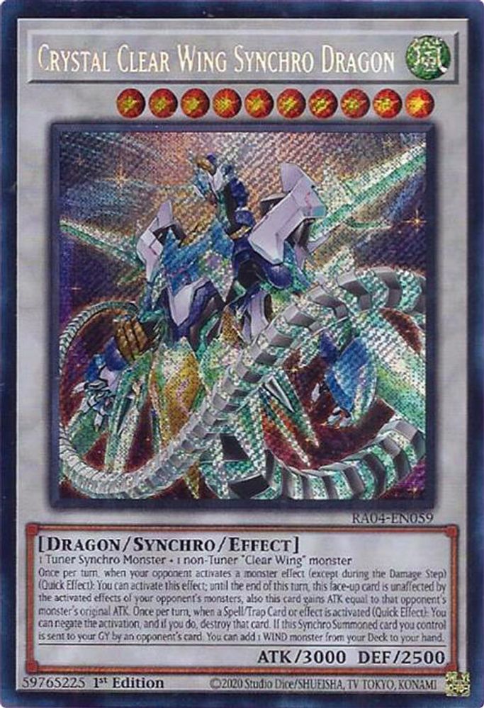 Crystal Clear Wing Synchro Dragon (Secret Rare) (RA04-EN059) - Secret Rare