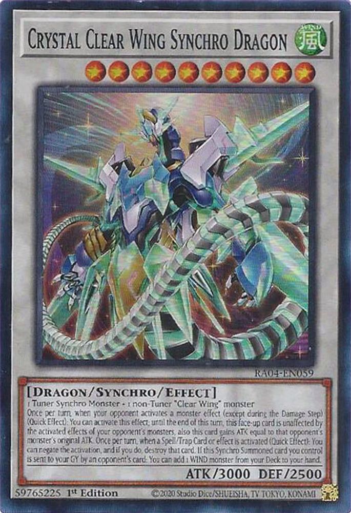 Crystal Clear Wing Synchro Dragon (RA04-EN059) - Super Rare