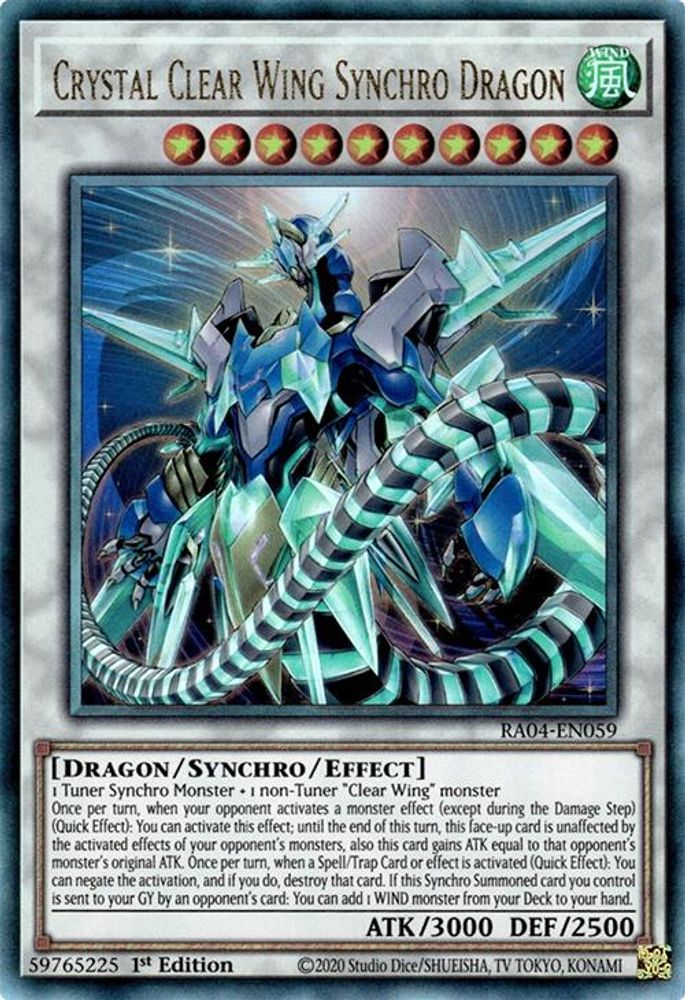 Crystal Clear Wing Synchro Dragon (PUR) (RA04-EN059) - Prismatic Ultimate Rare