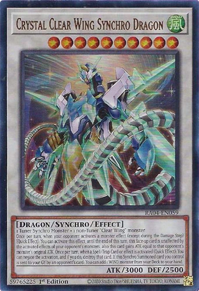 Crystal Clear Wing Synchro Dragon (UR) (RA04-EN059) - Ultra Rare