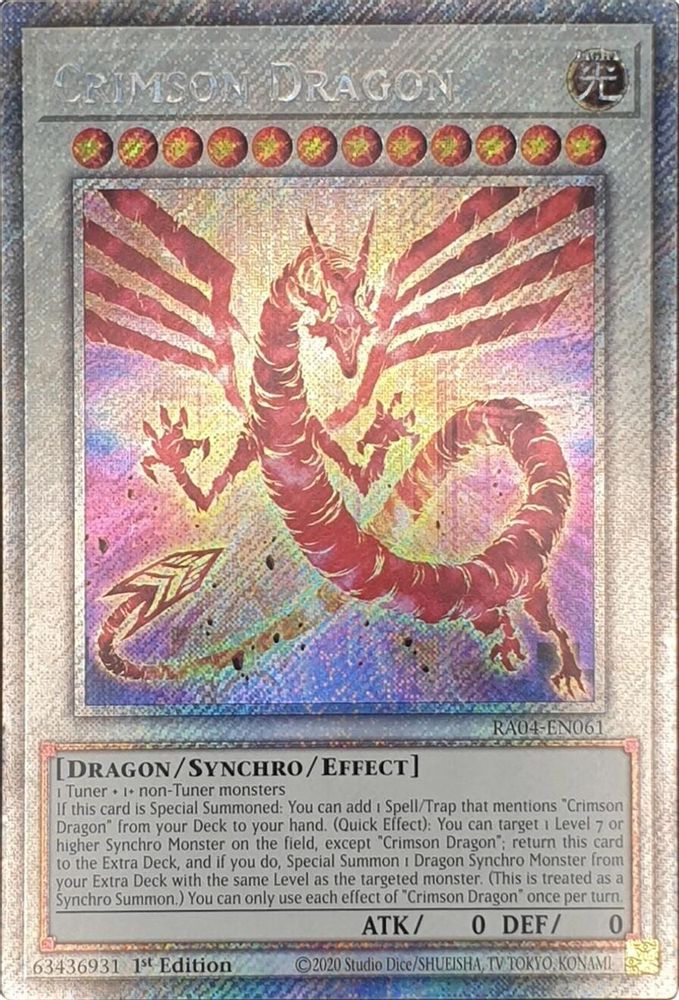 Crimson Dragon (Platinum Secret Rare) (RA04-EN061) - Platinum Secret Rare
