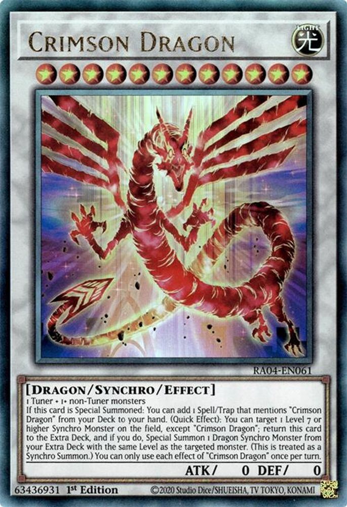 Crimson Dragon (PUR) (RA04-EN061) - Prismatic Ultimate Rare