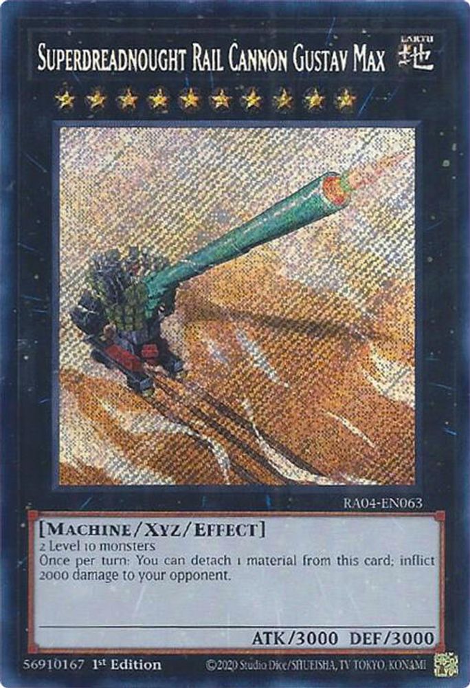 Superdreadnought Rail Cannon Gustav Max (Secret Rare) (RA04-EN063) - Secret Rare