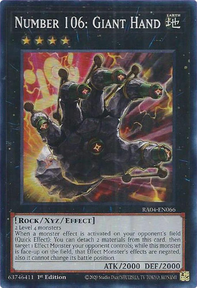 Number 106: Giant Hand (RA04-EN066) - Super Rare