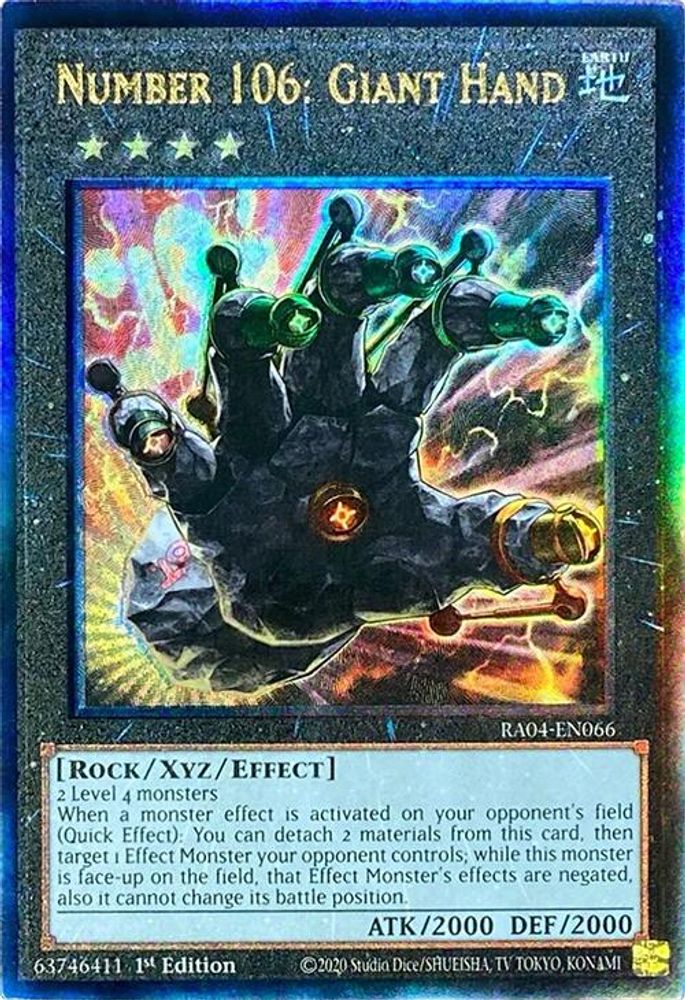 Number 106: Giant Hand (PUR) (RA04-EN066) - Prismatic Ultimate Rare