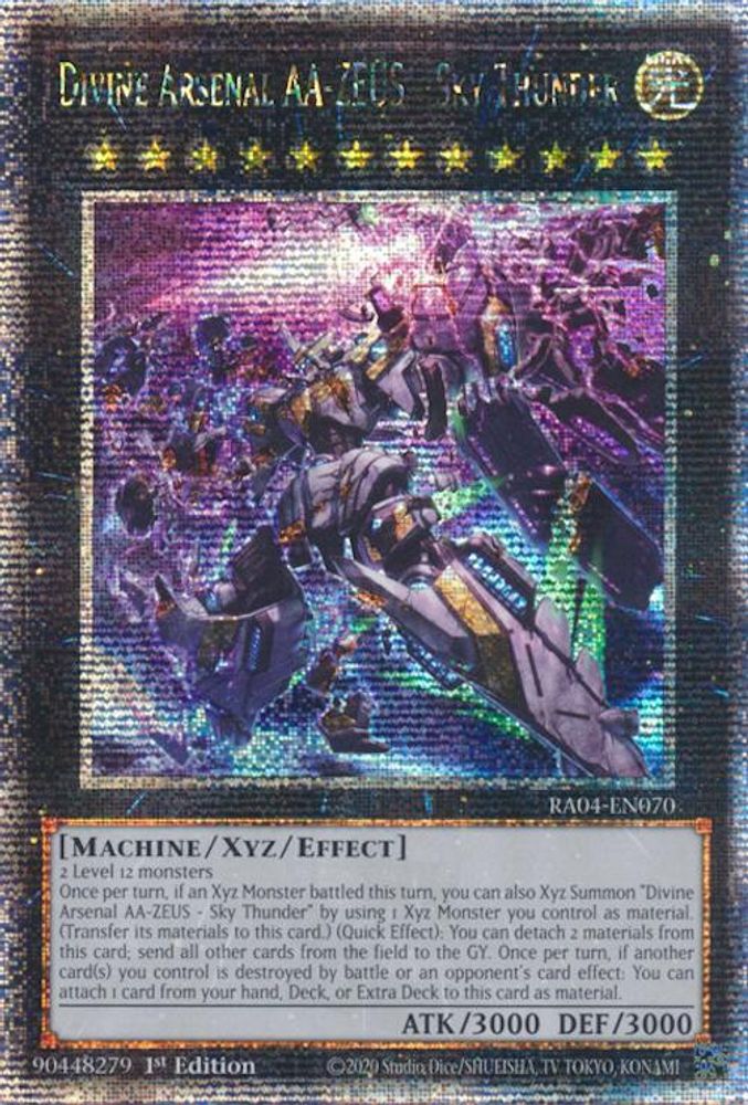 Divine Arsenal AA-ZEUS - Sky Thunder (New Art) (Quarter Century Secret Rare) (RA04-EN070) - Quarter Century Secret Rare