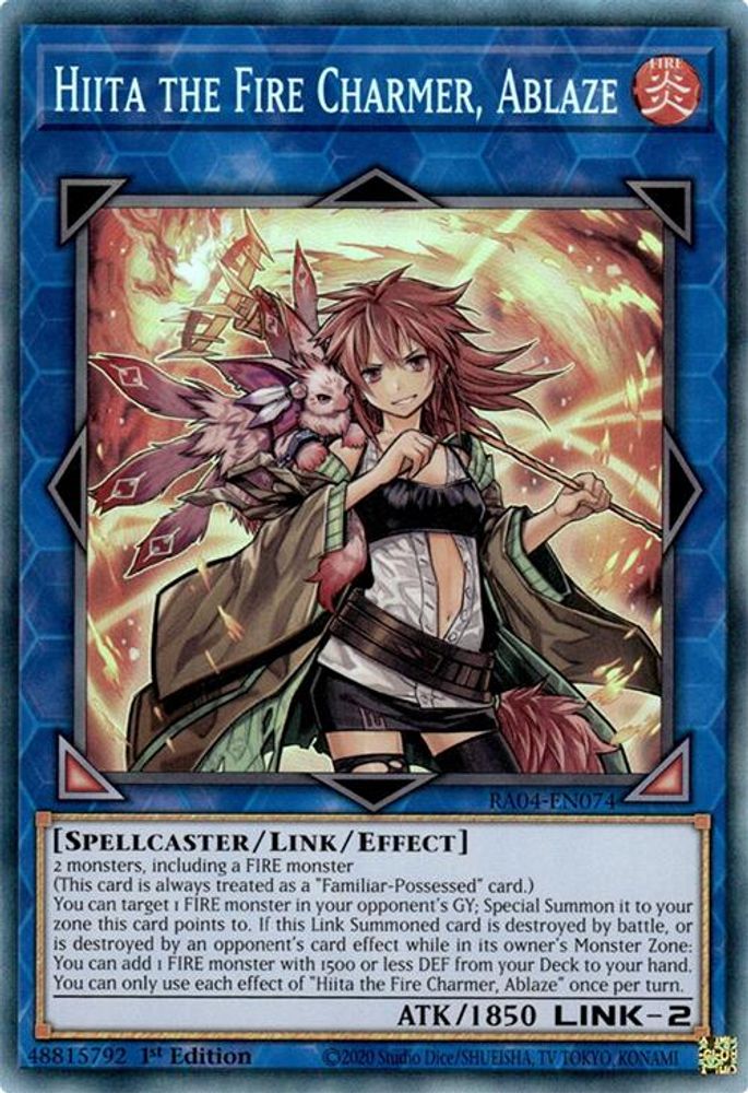 Hiita the Fire Charmer, Ablaze (PCR) (RA04-EN074) - Prismatic Collector's Rare