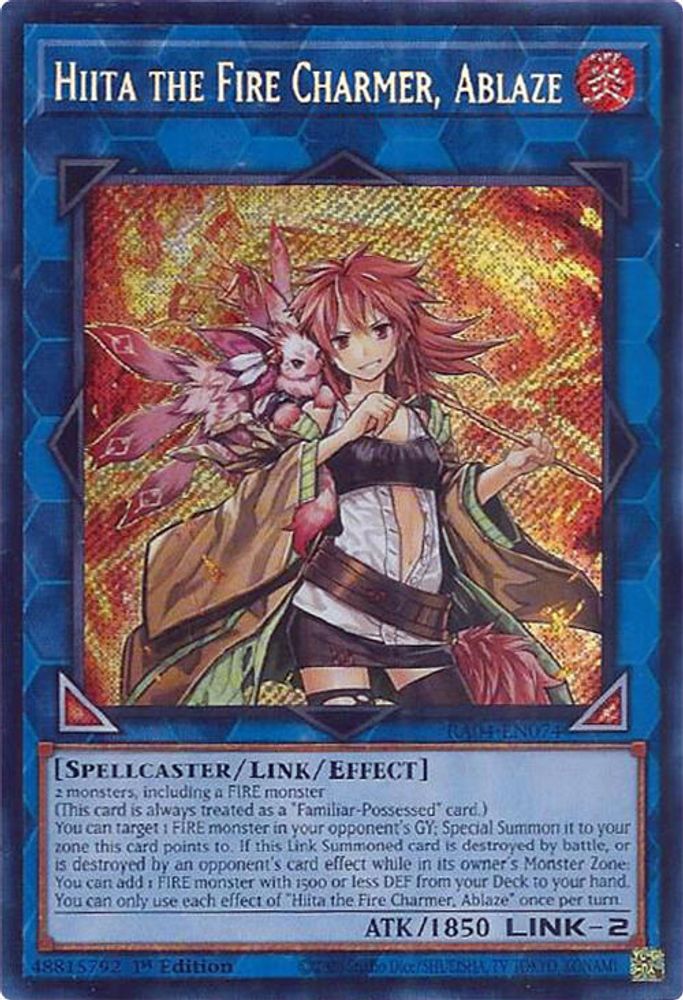Hiita the Fire Charmer, Ablaze (Secret Rare) (RA04-EN074) - Secret Rare