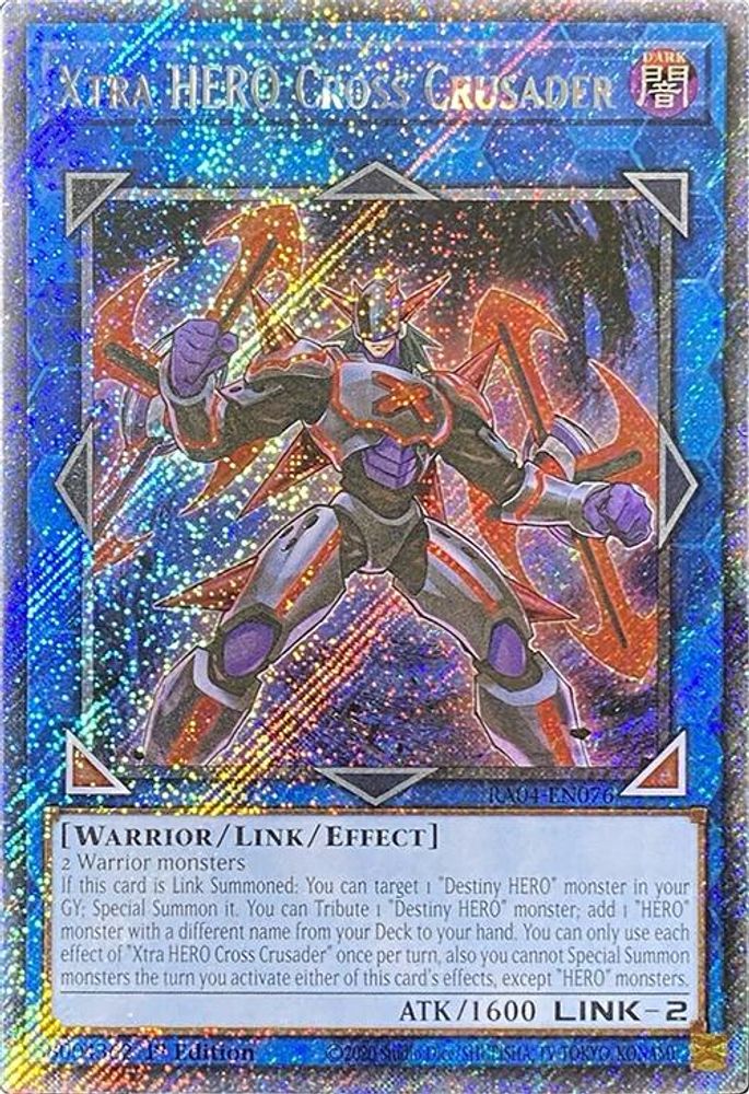 Xtra HERO Cross Crusader (Platinum Secret Rare) (RA04-EN076) - Platinum Secret Rare