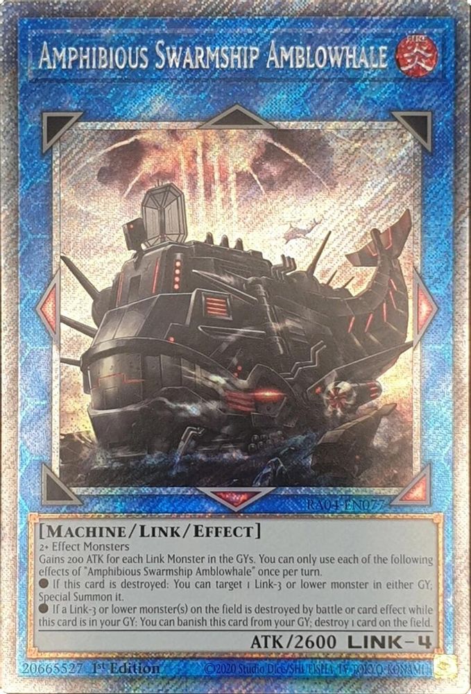 Amphibious Swarmship Amblowhale (Platinum Secret Rare) (RA04-EN077) - Platinum Secret Rare
