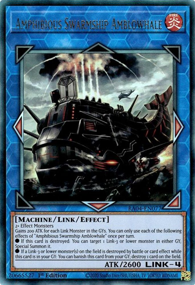 Amphibious Swarmship Amblowhale (PUR) (RA04-EN077) - Prismatic Ultimate Rare