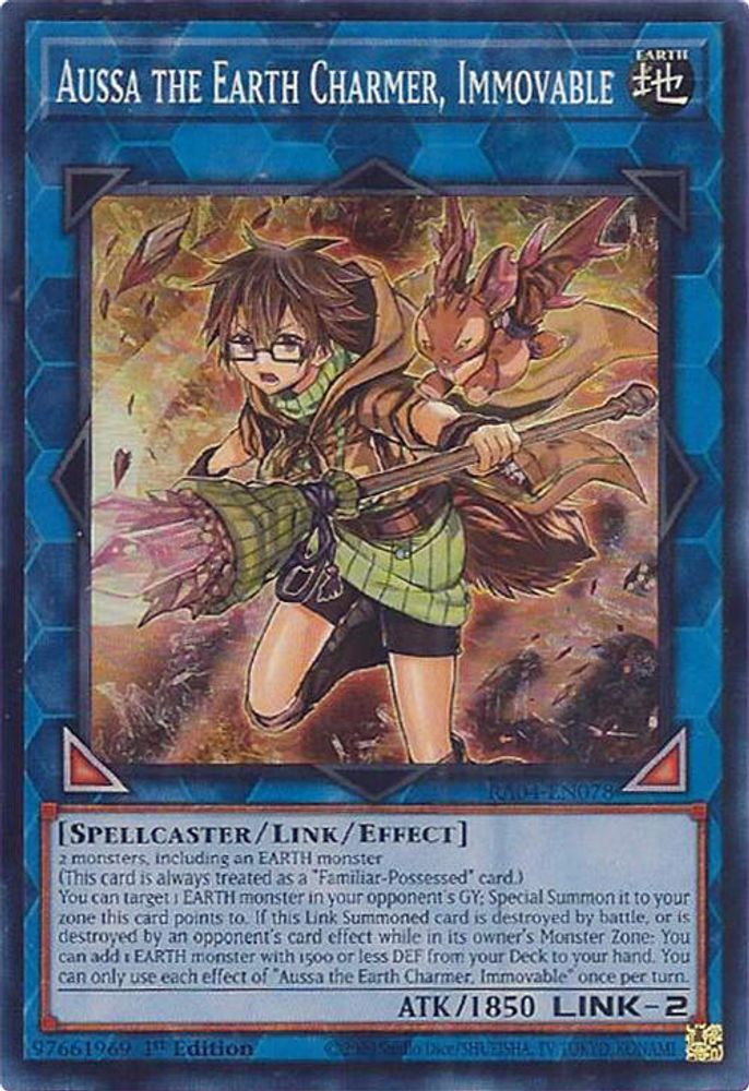 Aussa the Earth Charmer, Immovable (RA04-EN078) - Super Rare