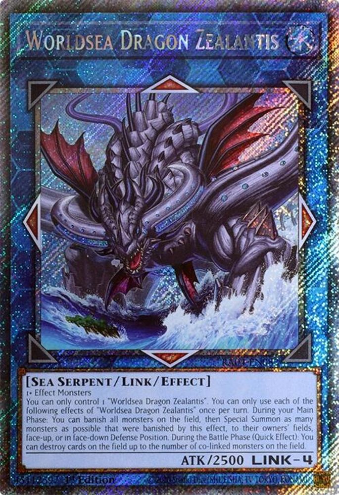 Worldsea Dragon Zealantis (Platinum Secret Rare) (RA04-EN082) - Platinum Secret Rare