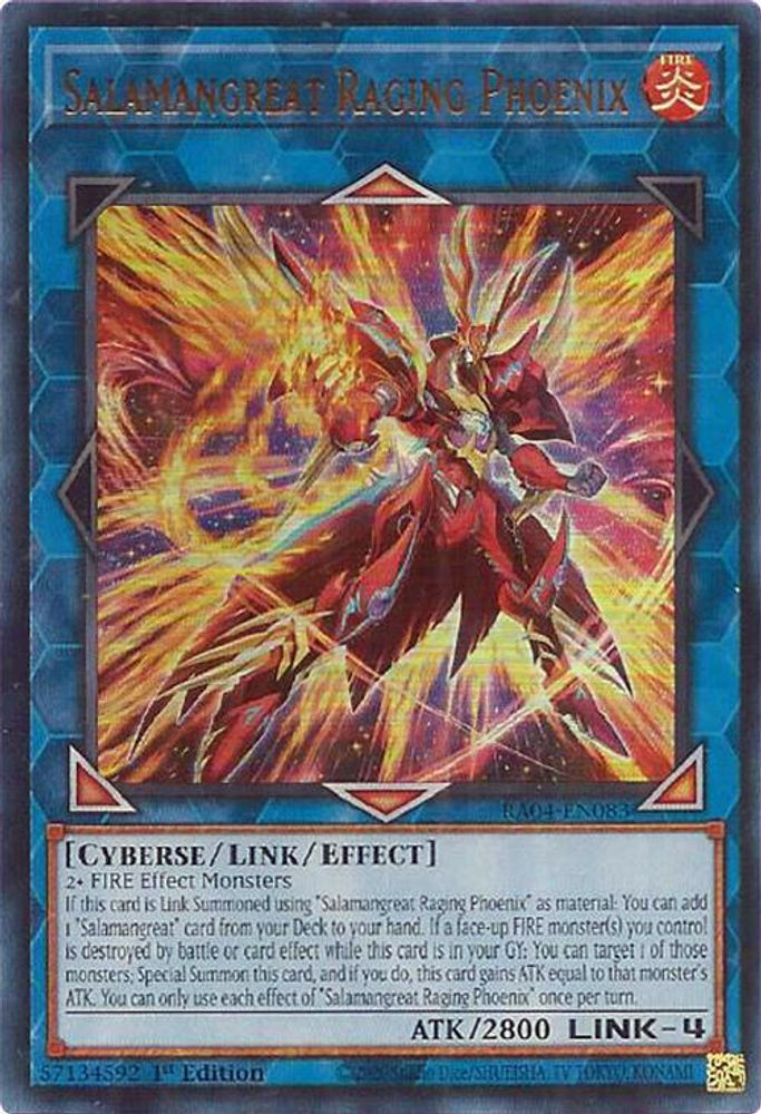 Salamangreat Raging Phoenix (UR) (RA04-EN083) - Ultra Rare
