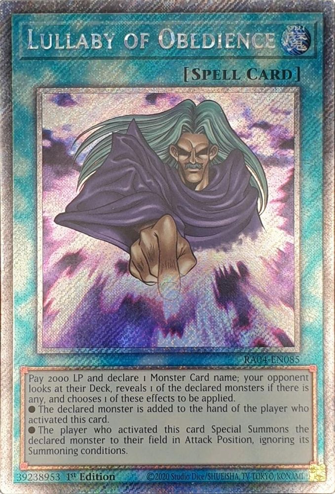 Lullaby of Obedience (Platinum Secret Rare) (RA04-EN085) - Platinum Secret Rare