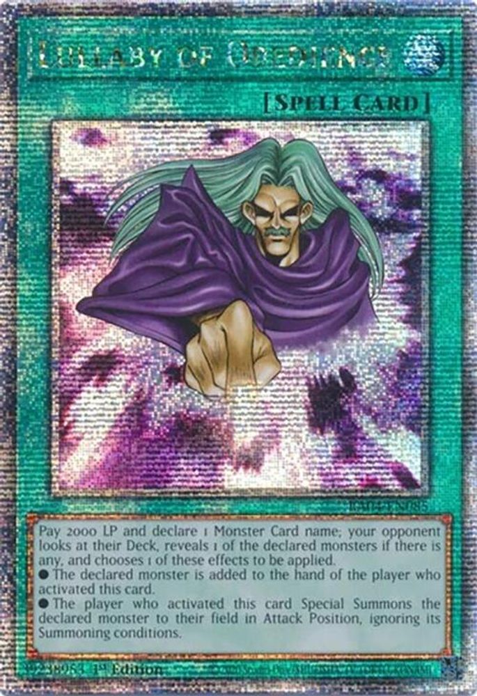 Lullaby of Obedience (Quarter Century Secret Rare) (RA04-EN085) - Quarter Century Secret Rare