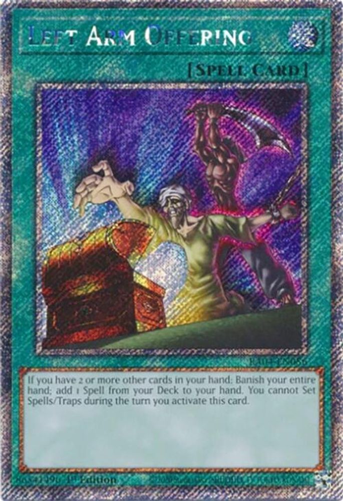 Left Arm Offering (Platinum Secret Rare) (RA04-EN086) - Platinum Secret Rare