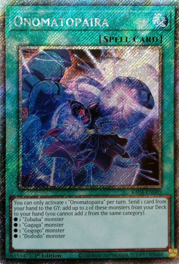 Onomatopaira (Platinum Secret Rare) (RA04-EN089) - Platinum Secret Rare