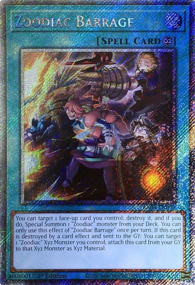 Zoodiac Barrage (Platinum Secret Rare) (RA04-EN091) - Platinum Secret Rare